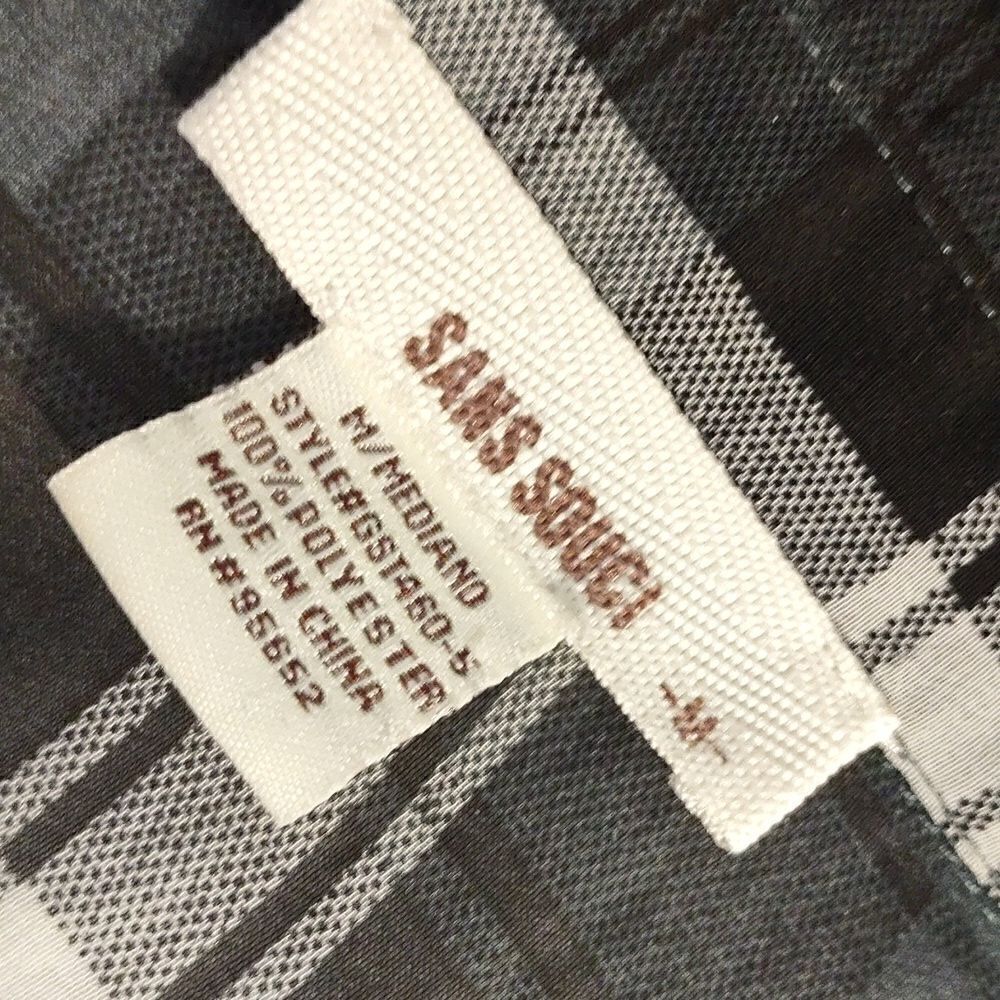 Sans Souci Black & White Plaid Sheer Oversized Blouse - Picture 7 of 8